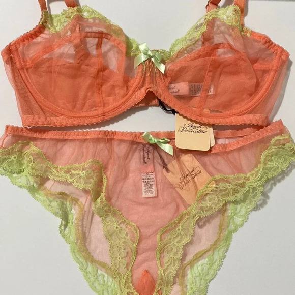 Agent Provocateur Heidi Melon 2-piece Set: Bra 34D/ Brief AP4 Large - Picture 6 of 8